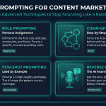 AI Prompting for Content Marketers infographic — 4 advanced techniques