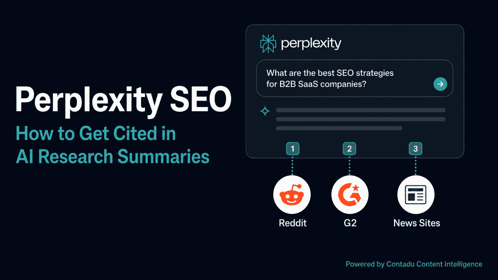 Perplexity SEO guide — how to get cited in AI research summaries by optimizing for Reddit, G2, and news sites as the three trusted third-party source types