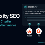 Perplexity SEO guide — how to get cited in AI research summaries by optimizing for Reddit, G2, and news sites as the three trusted third-party source types