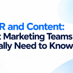 Minimalist featured image with the title "GDPR and Content: What Marketing Teams Actually Need to Know" on a white background with blue gradient accents.
