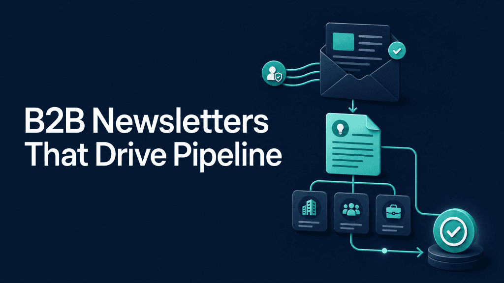 dane dla yoast, tagi, alt text, kategoria Dane do Yoast SEO — do skopiowania Pole Wartość SEO title `B2B Newsletter Pipeline: A Practical Strategy Slug b2b-newsletter-drives-pipeline Focus keyphrase B2B newsletter pipeline Frazy wspierające B2B newsletter strategy, B2B email newsletter, newsletter content, email-sourced pipeline, pipeline attribution, B2B nurture Meta description Build a B2B newsletter that earns attention, develops demand, and supports pipeline with useful content, clear segments, sales handoff, and honest measurement. Canonical URL https://contadu.com/b2b-newsletter-drives-pipeline/ OG title How to Build a B2B Newsletter That Drives Pipeline OG description A practical B2B newsletter strategy: useful editorial content, audience segments, clear next steps, sales context, and honest pipeline measurement. Kategoria Content Strategy Tagi WordPress B2B newsletter, email marketing, content distribution, demand generation, sales pipeline, B2B content strategy, newsletter strategy, pipeline attribution, email nurture, content operations Alt text dla Featured Image Rekomendowany: B2B newsletter pipeline showing useful email content moving through audience segments toward a qualified opportunity
